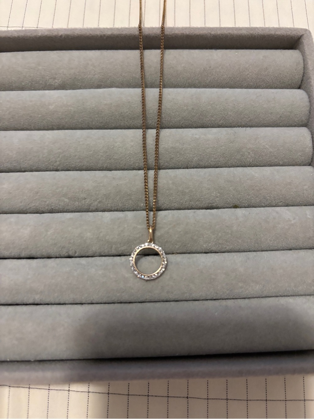 Lab diamond pendant on gold